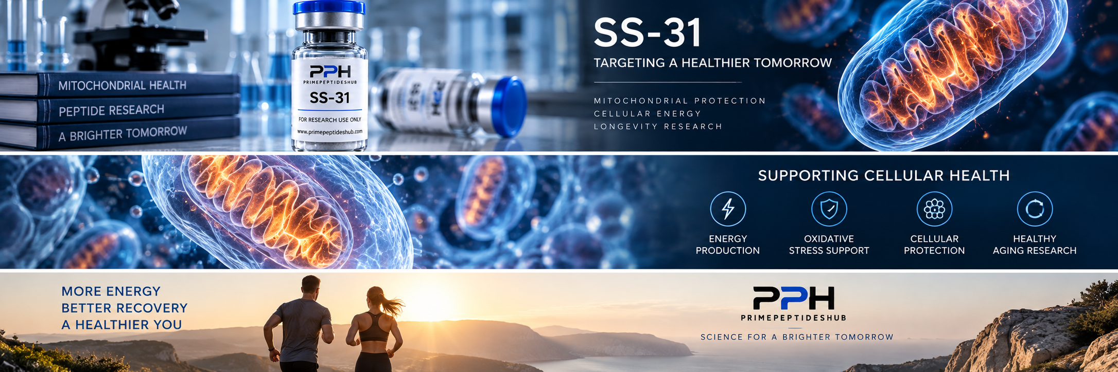 Scienziato in un laboratorio moderno esamina la ricerca su SS-31 (elamipretide), mitocondri e cardiolipina.