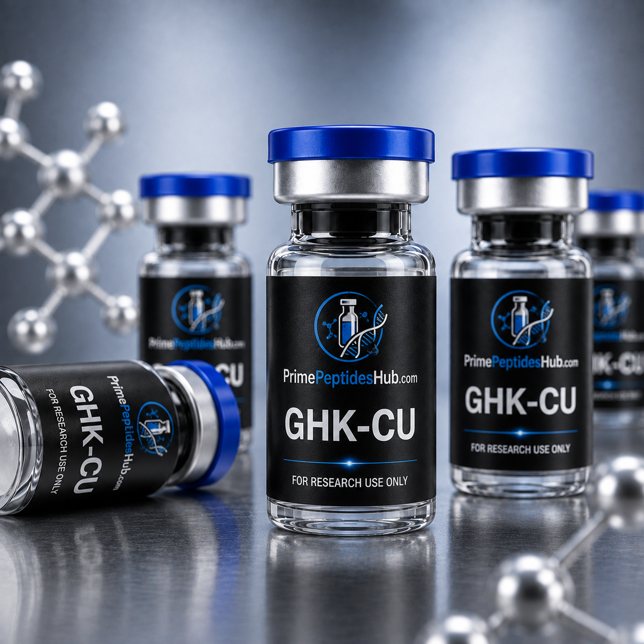 GHK-Cu 50 mg research peptide sealed vial from PrimePeptidesHub