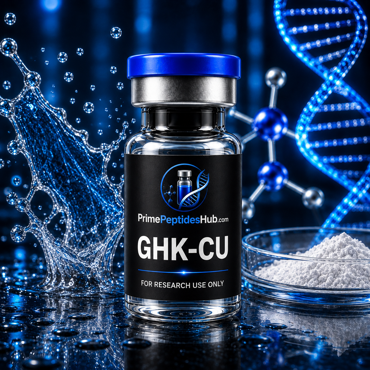 GHK-Cu 50 mg research peptide sealed vial from PrimePeptidesHub