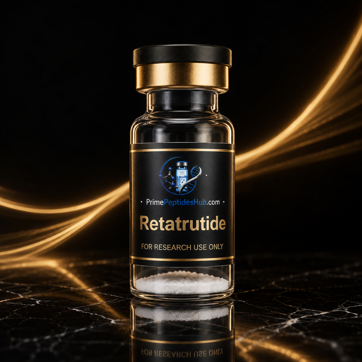 Retatrutide 5 mg research peptide lyophilized vial from PrimePeptidesHub