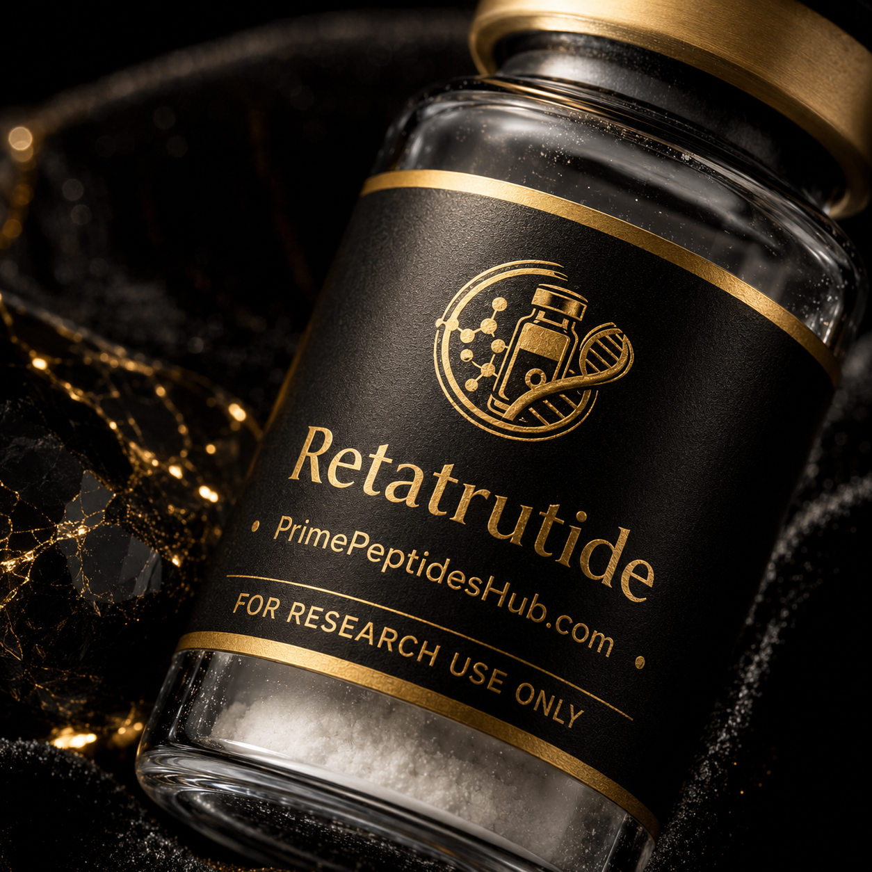Retatrutide 5 mg research peptide lyophilized vial from PrimePeptidesHub