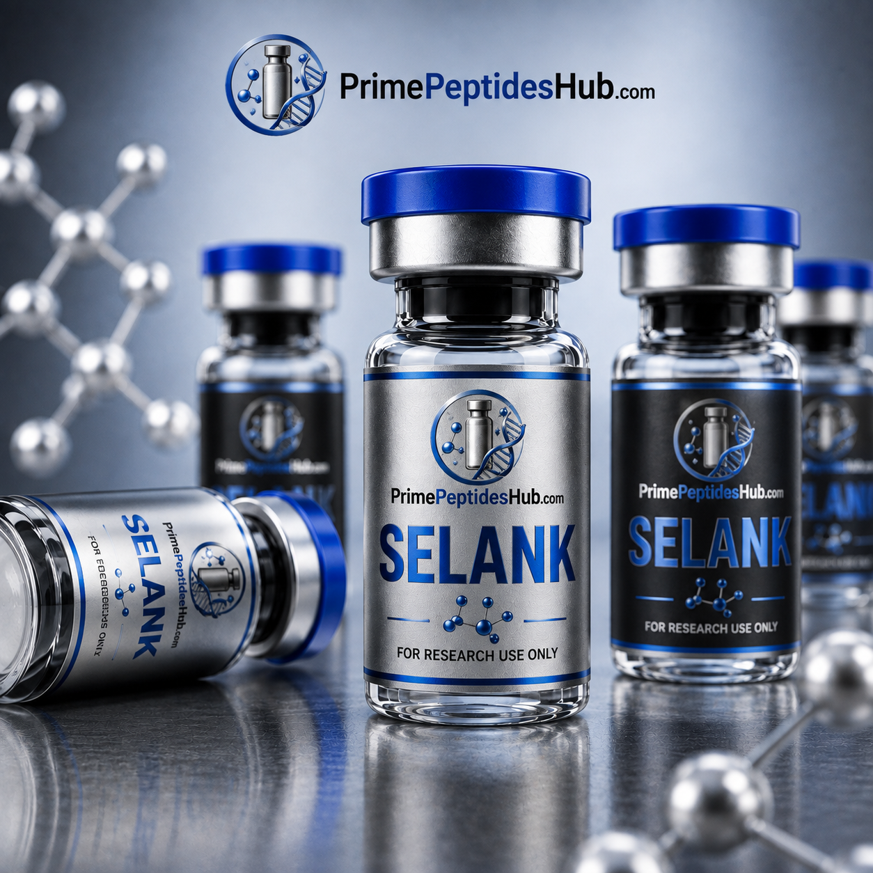 Selank 10 mg research peptide sealed vial from PrimePeptidesHub