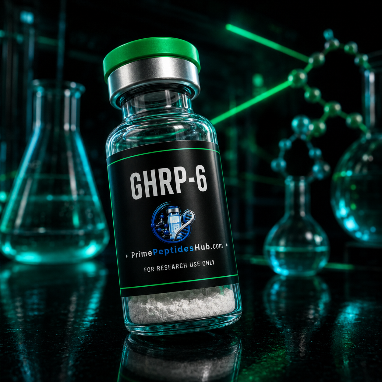 GHRP-6 10 mg research peptide sealed vial from PrimePeptidesHub