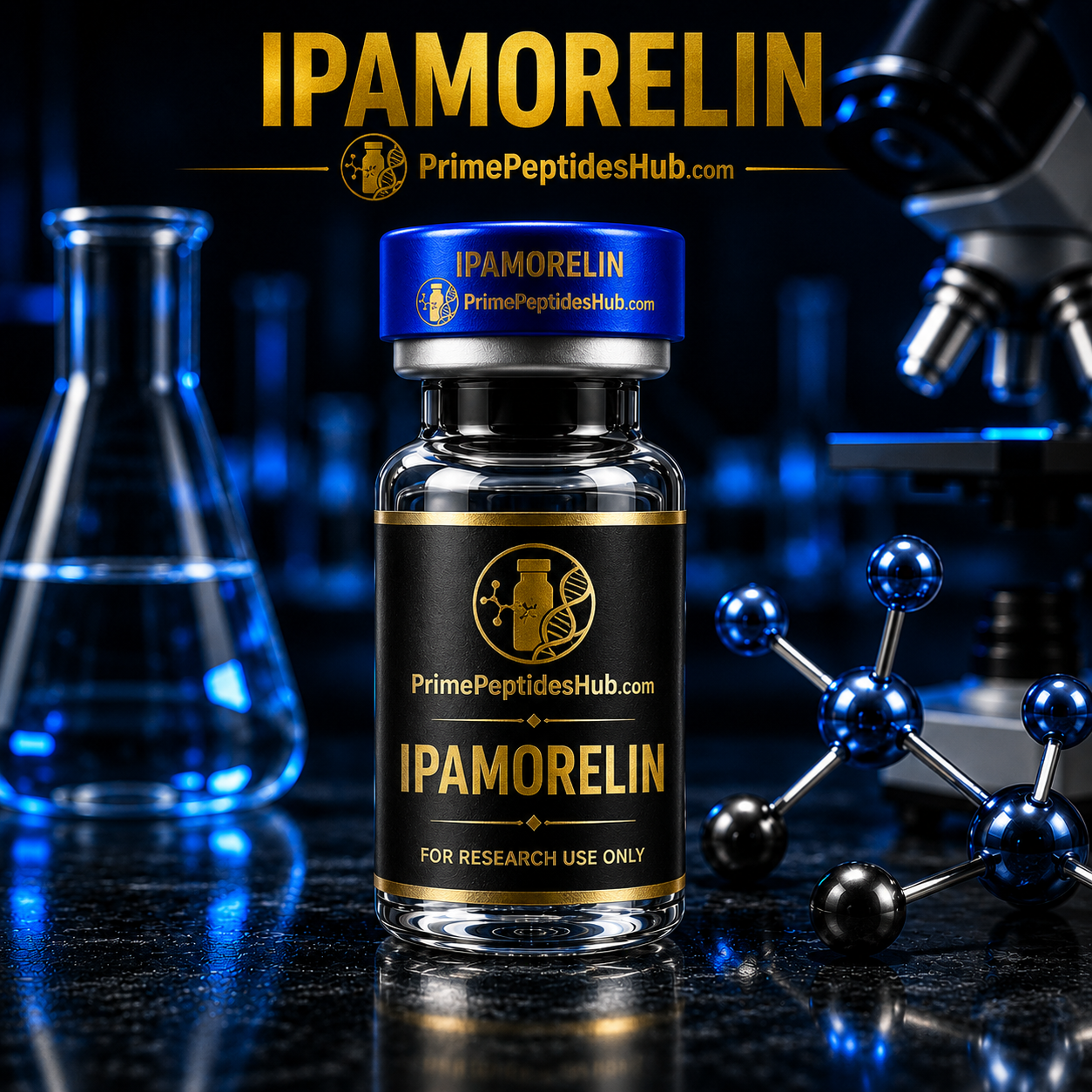 Ipamorelin 10 mg research peptide sealed vial from PrimePeptidesHub