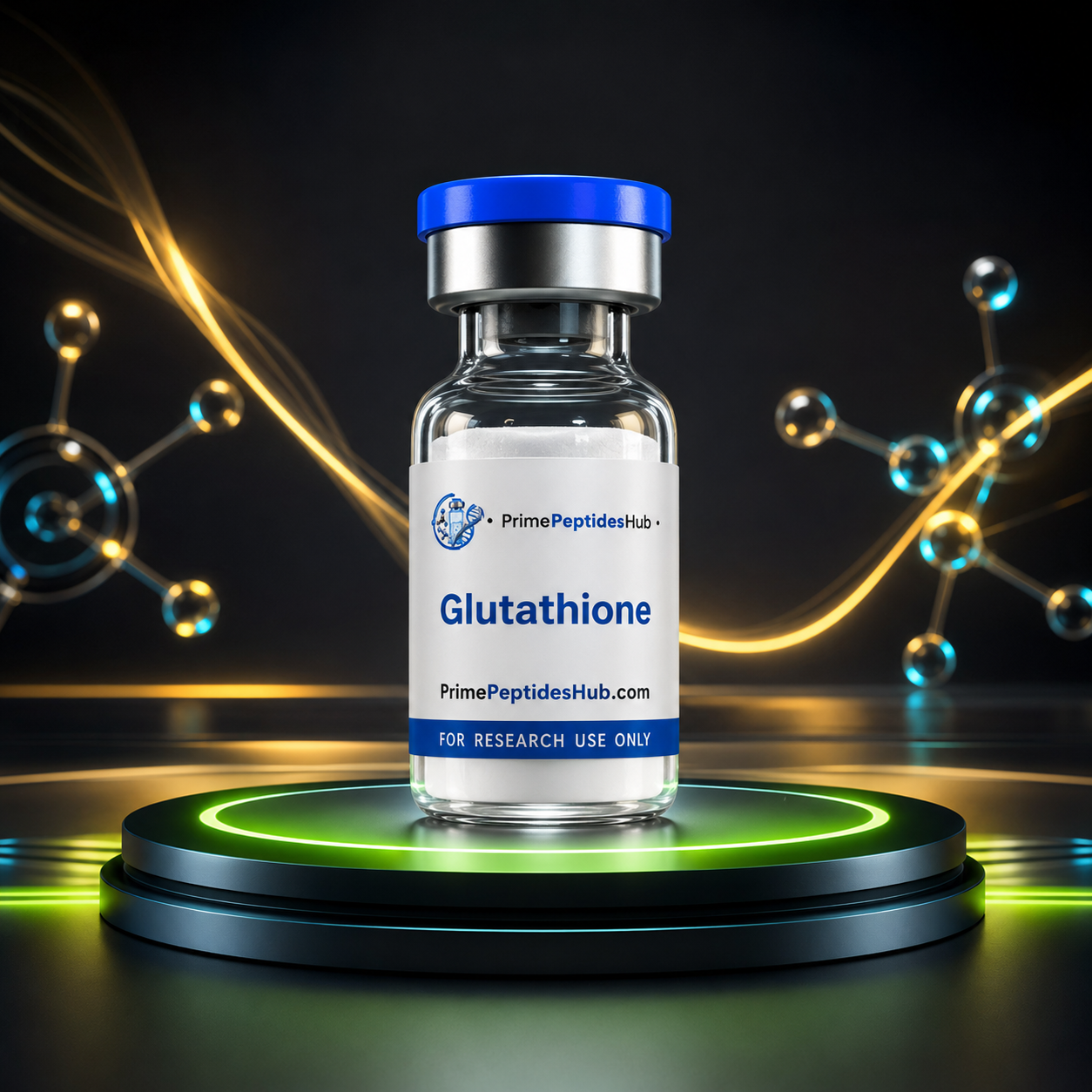 Glutathione 600 mg research compound sealed vial from PrimePeptidesHub