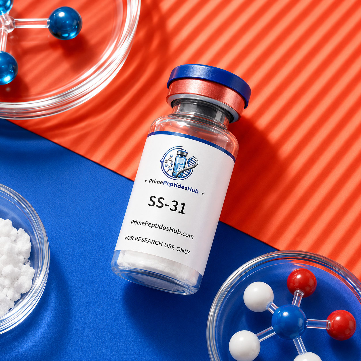 SS-31 5 mg research peptide sealed vial from PrimePeptidesHub