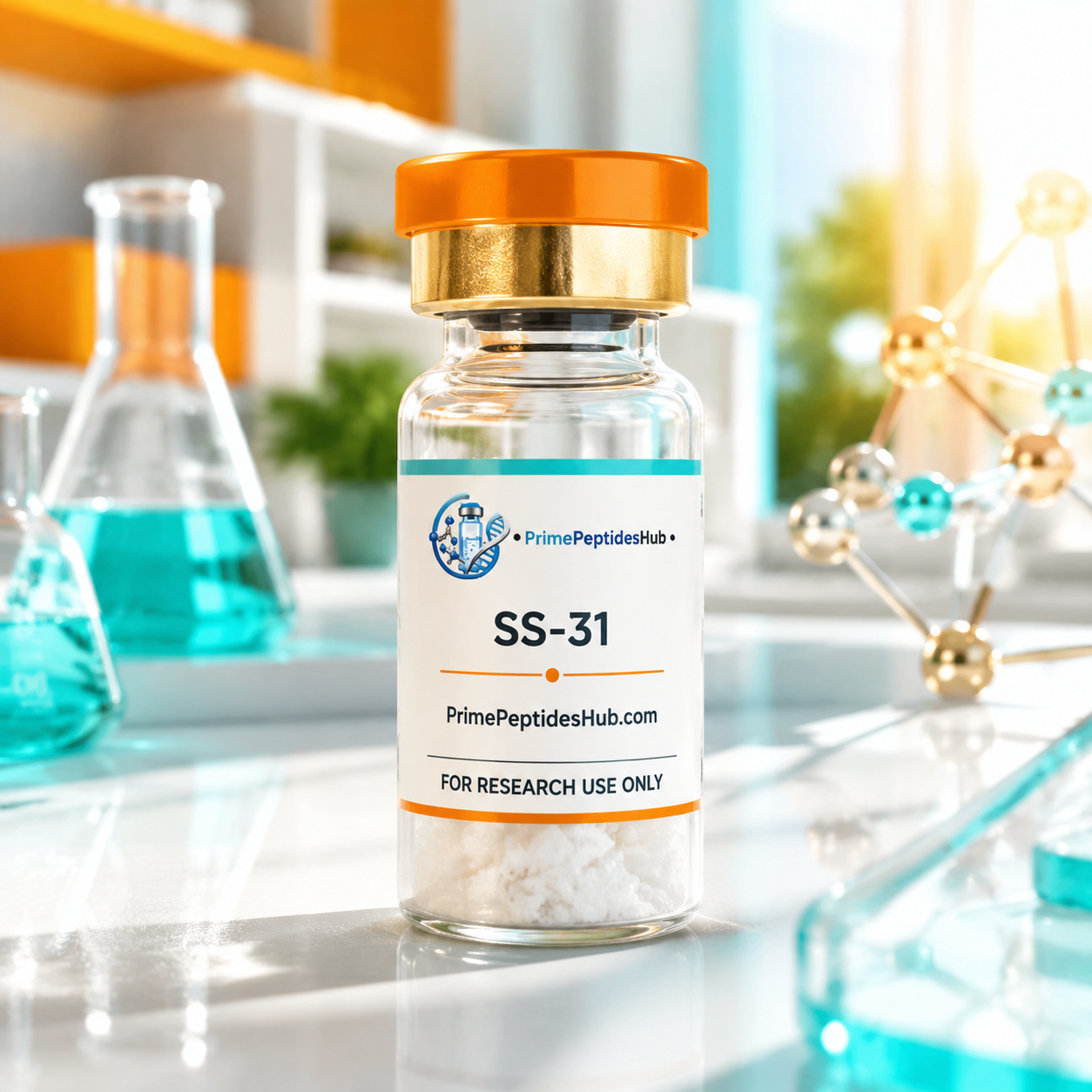 SS-31 5 mg research peptide sealed vial from PrimePeptidesHub