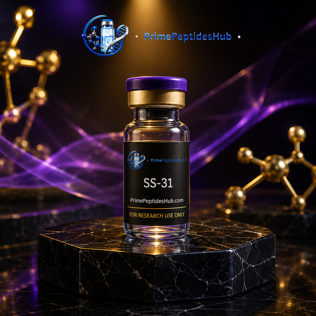 SS-31 5 mg research peptide sealed vial from PrimePeptidesHub