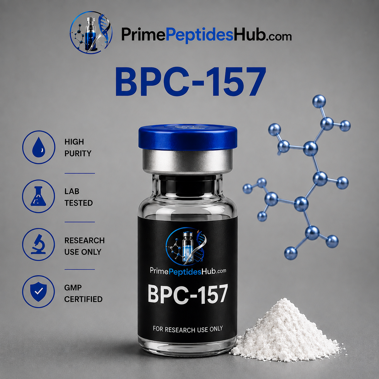 BPC-157 15 mg research peptide sealed vial from PrimePeptidesHub