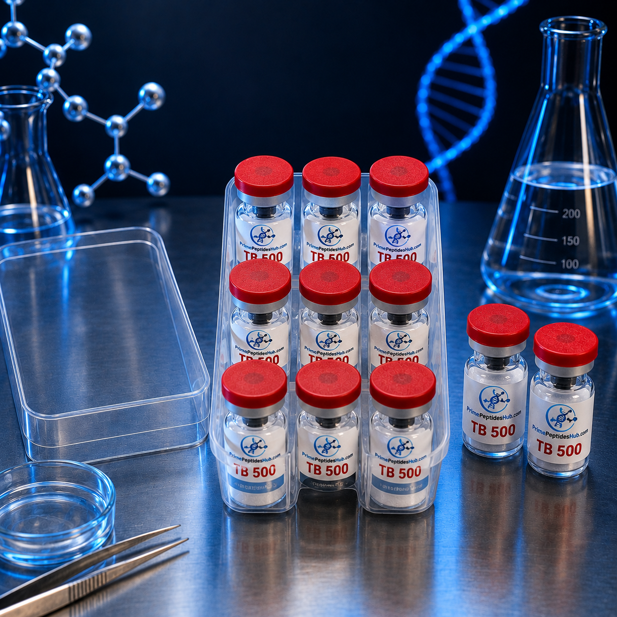 TB-500 10 mg research peptide sealed vial from PrimePeptidesHub