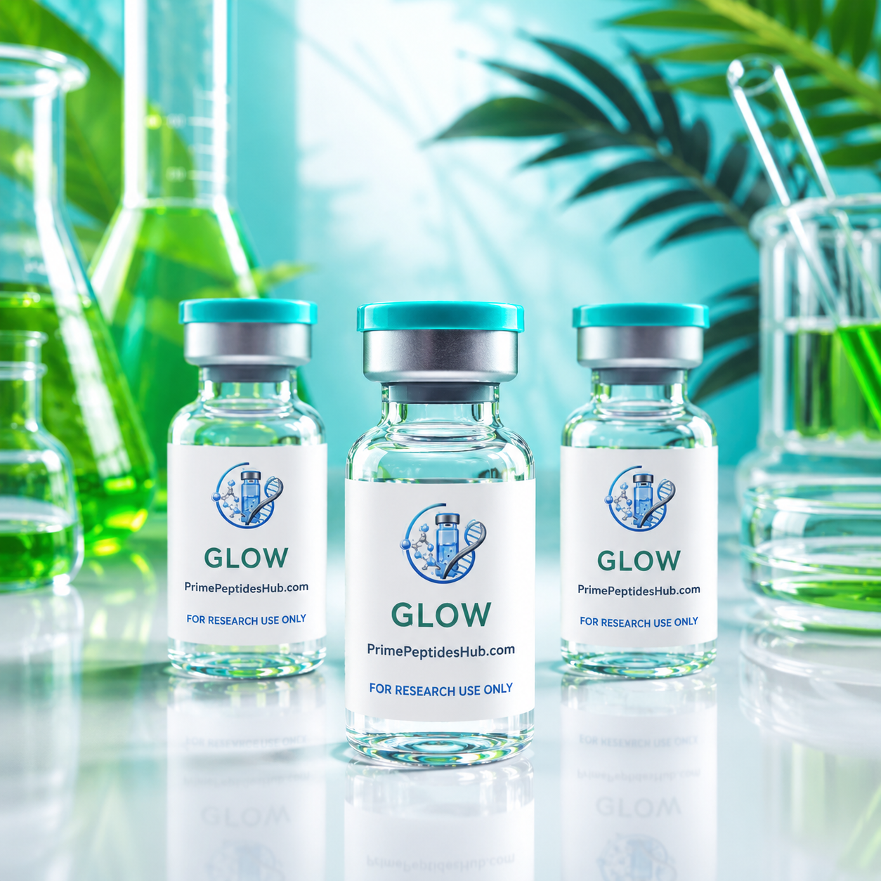 GLOW 70 mg blend sealed vial from PrimePeptidesHub