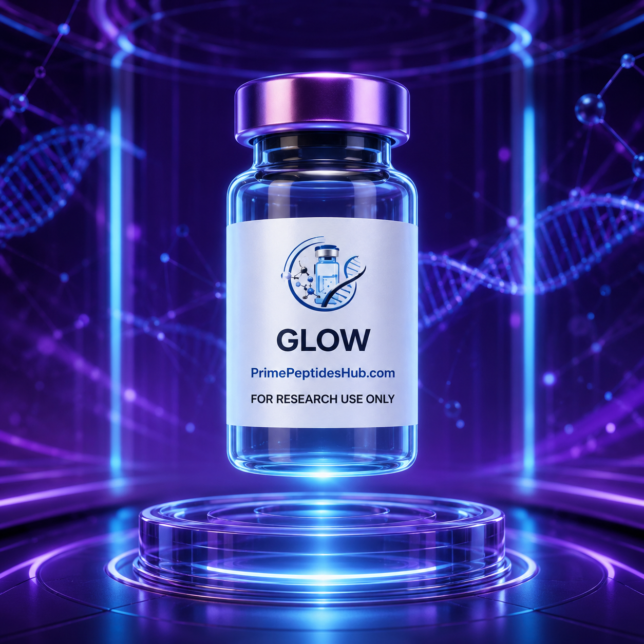 GLOW 70 mg blend sealed vial from PrimePeptidesHub