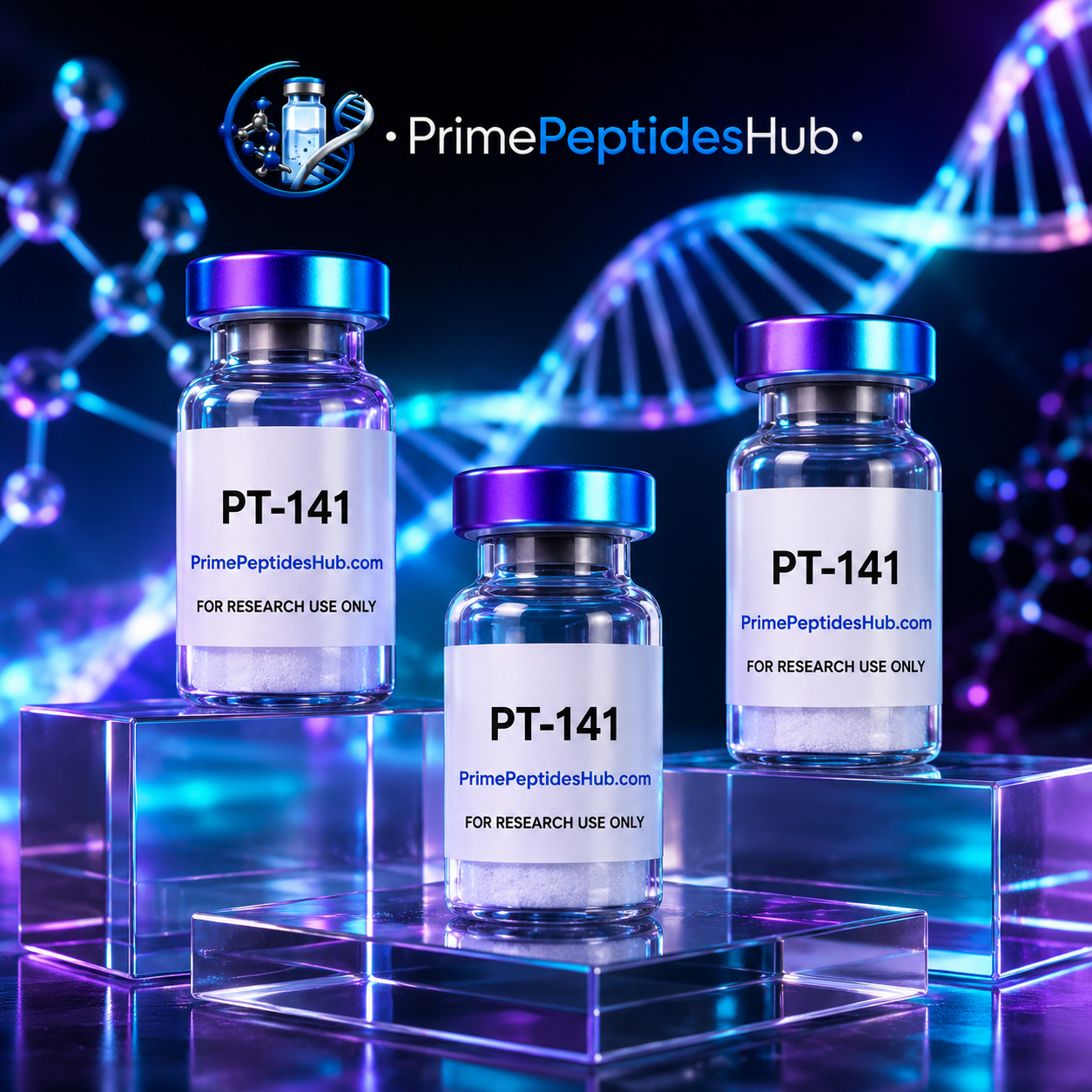 PT-141 10 mg research peptide sealed vial from PrimePeptidesHub