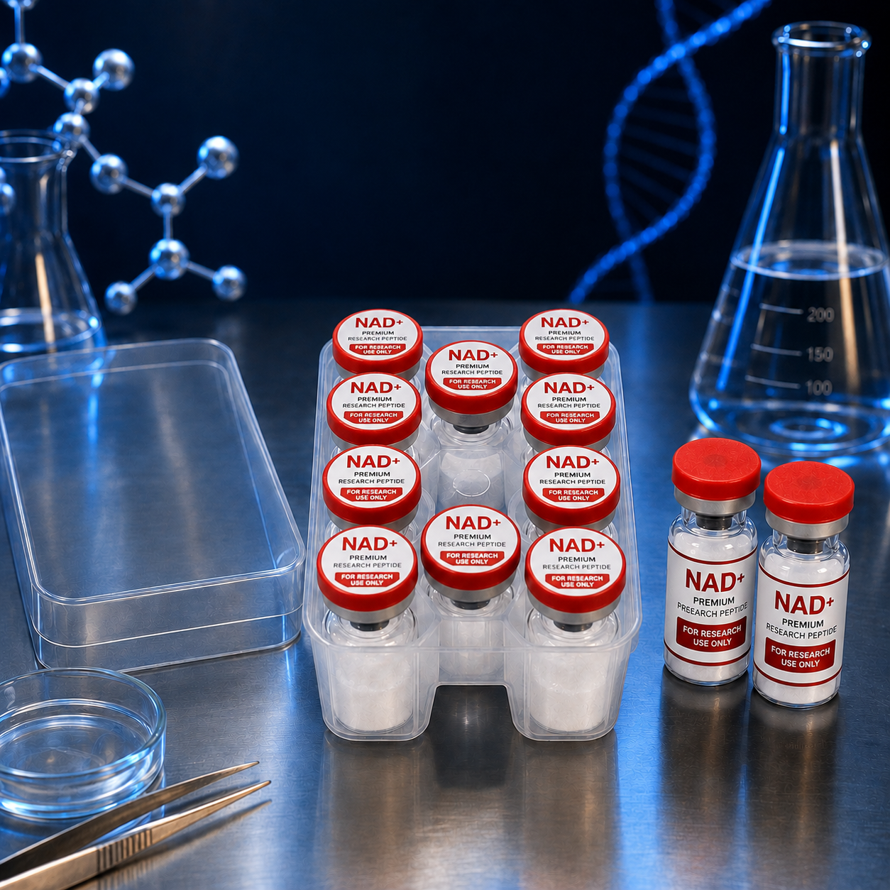 NAD+ 1000 mg research compound sealed vial from PrimePeptidesHub