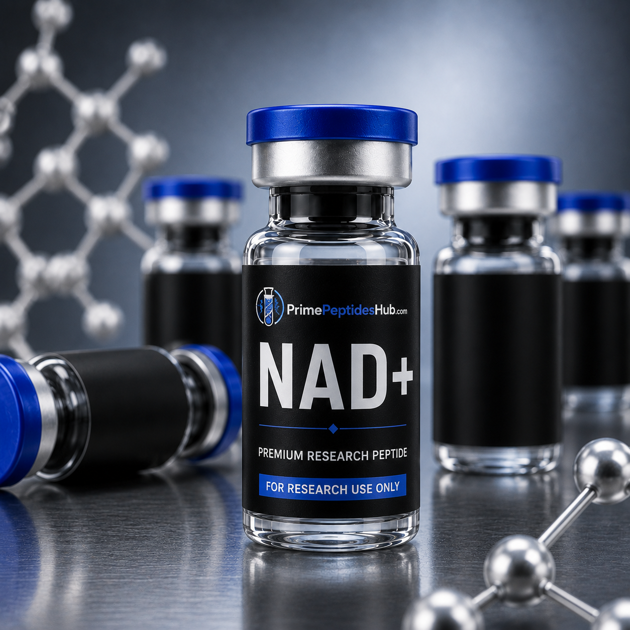 NAD+ 1000 mg research compound sealed vial from PrimePeptidesHub